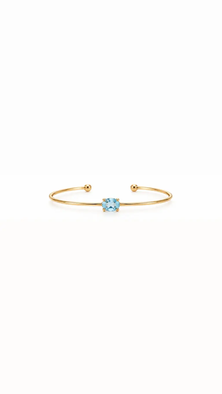 Cuff Bracelet with topaz — photo 1