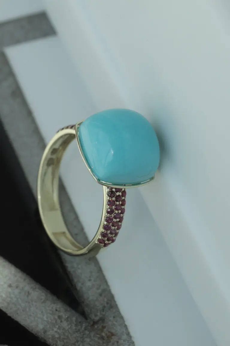 Ring with Turquoise (Rubies) — photo 4