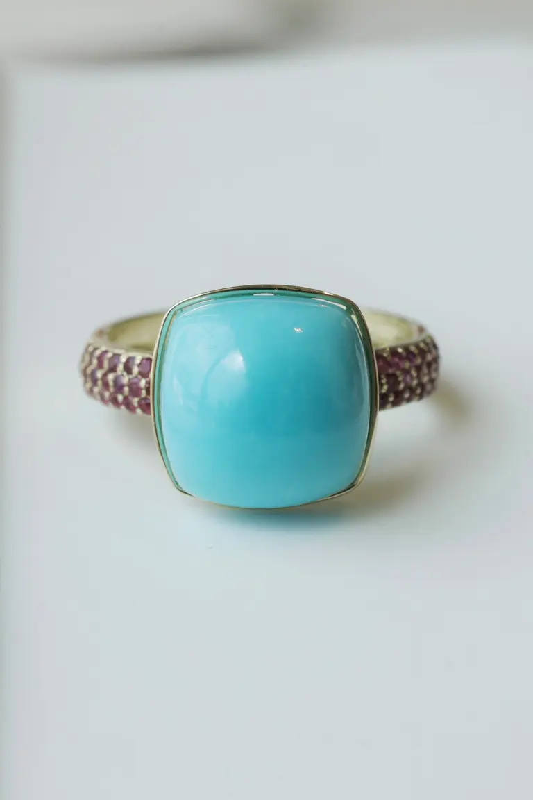 Ring with Turquoise (Rubies) — photo 1